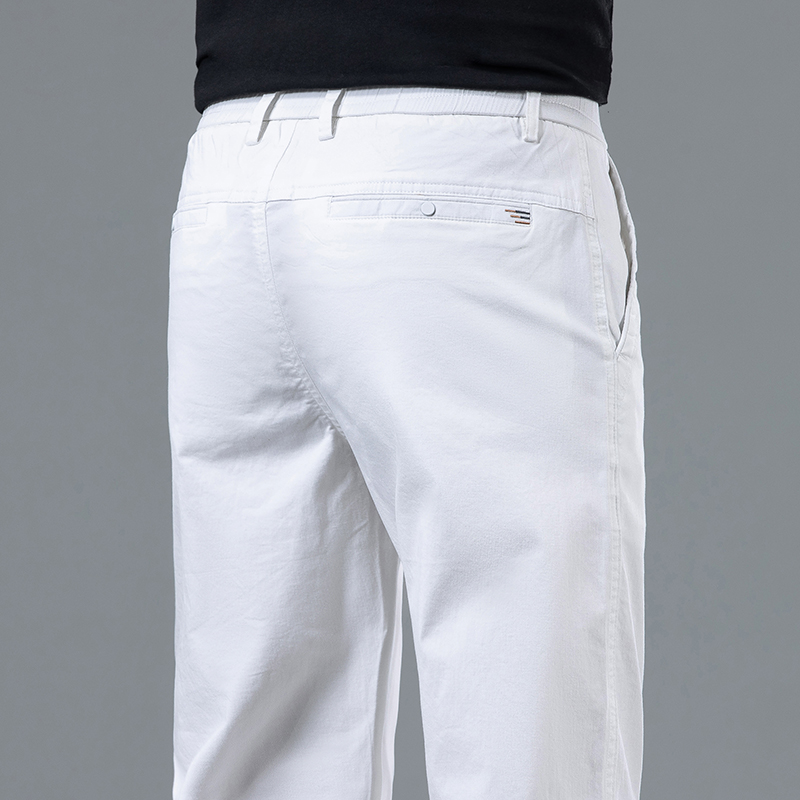 Summer Clothing Brands - Zomerse licht getailleerde witte herenbroek, dagelijkse