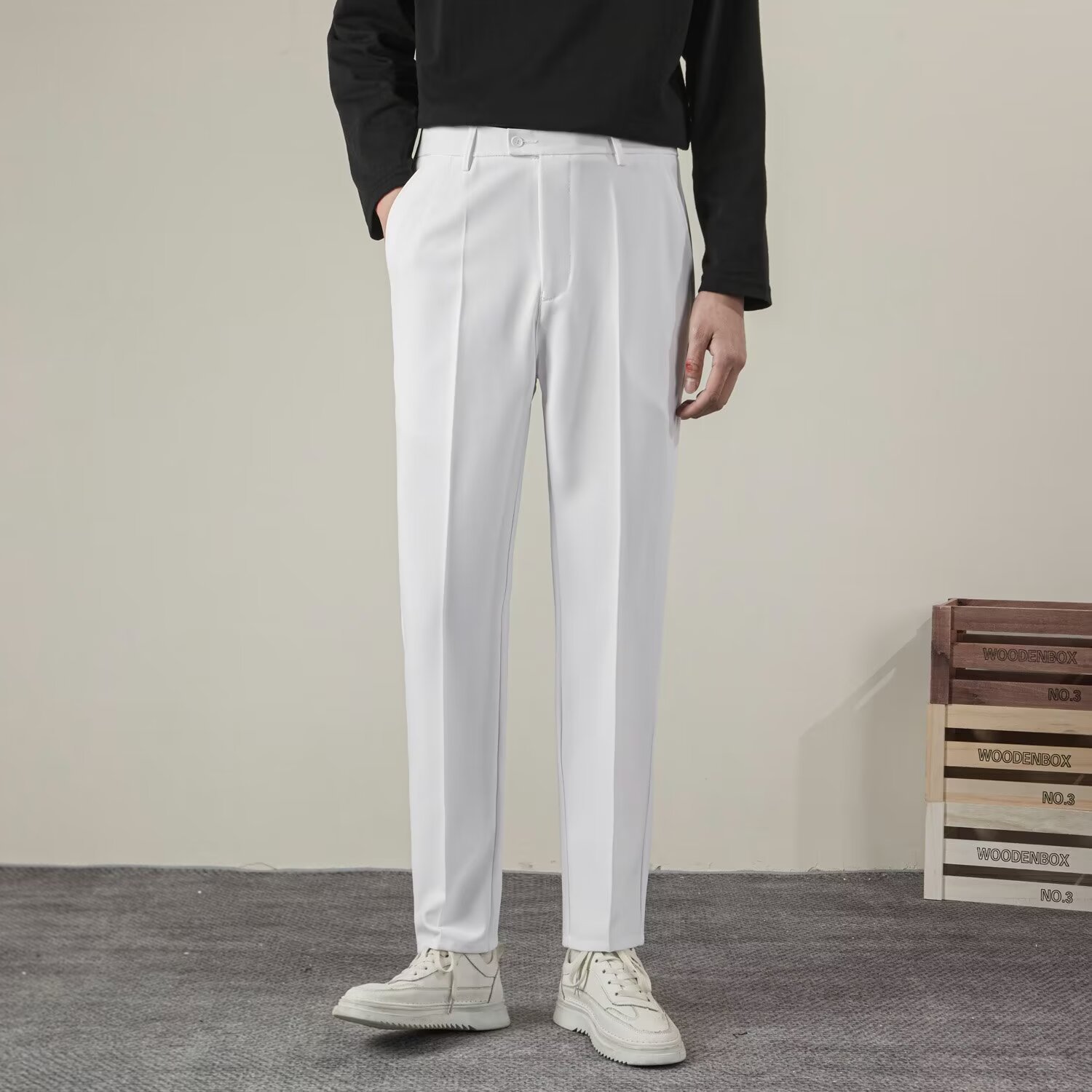 Summer Clothing Brands - Zomer heren effen kleur rechte casual
